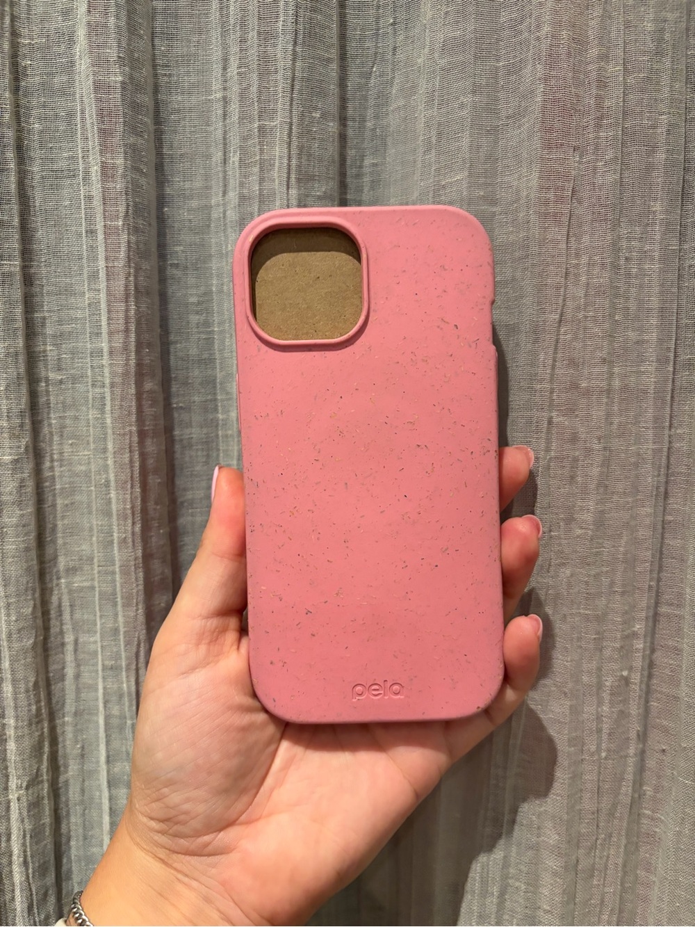 Pela iPhone 15 Pink Compostable Phone Case - Slim Eco Protective Cover MagSafe